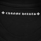 Chrome Hearts 2026 SS Hollywood Triple Cross Pocket T-Shirt - Black Unisex Cotton Tee with Orange Gothic Logo