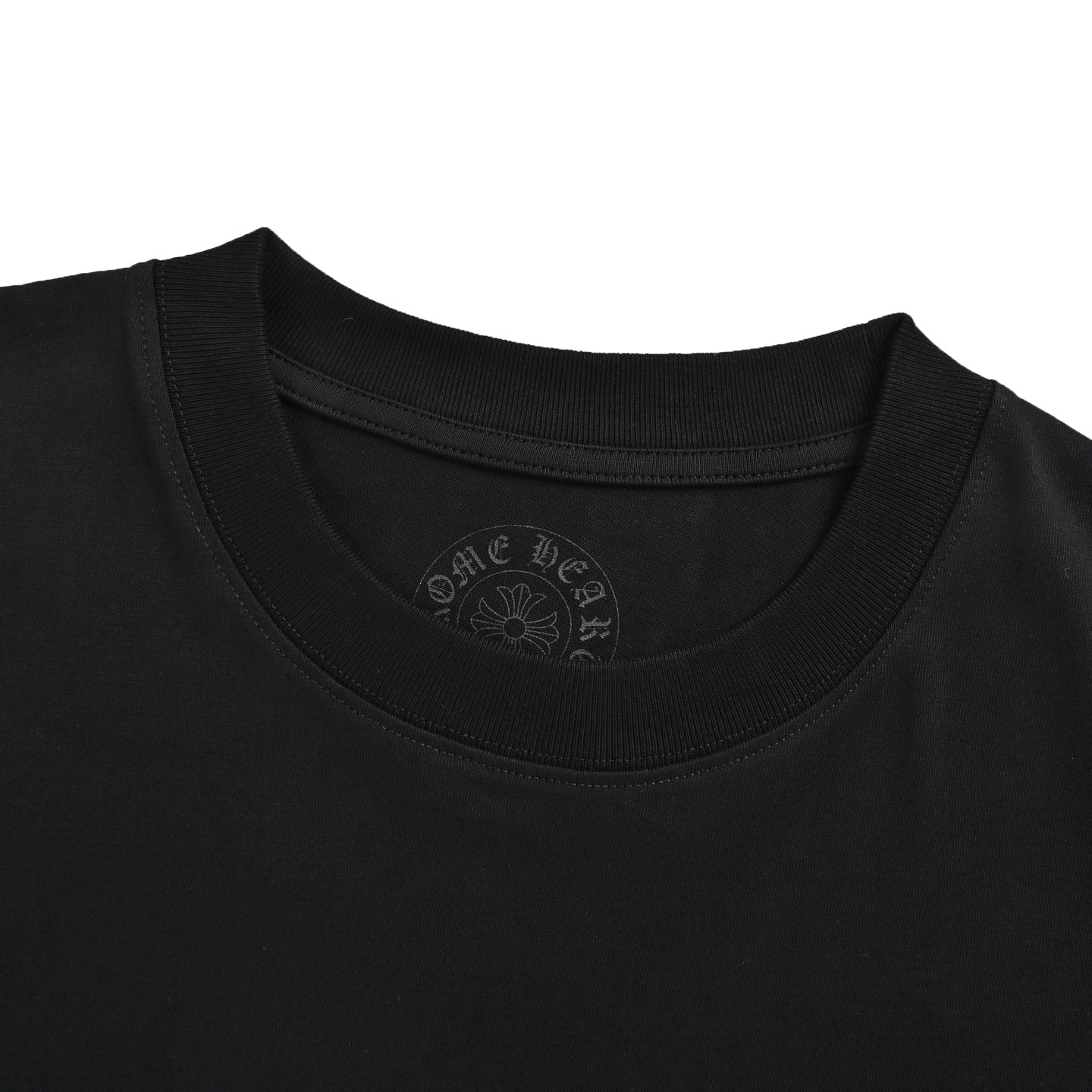 Chrome Hearts 2026 SS Gothic Dagger & Monogram Pocket T-Shirt - Black Unisex Cotton Tee with Pink Cross Motif