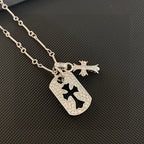Chrome Hearts-Style Dog Tag Cross Necklace