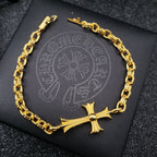 Chrome Hearts 22K Gold Large Cross Bracelet