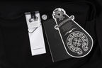Chrome Hearts Black T-Shirt with Pink Multi-Cross Appliqué and Embroidery