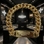 Chrome Hearts 22K Gold and Diamond-Set Cross Bracelet