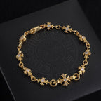 Chrome Hearts 22K Gold and Diamond-Set Cross Bracelet