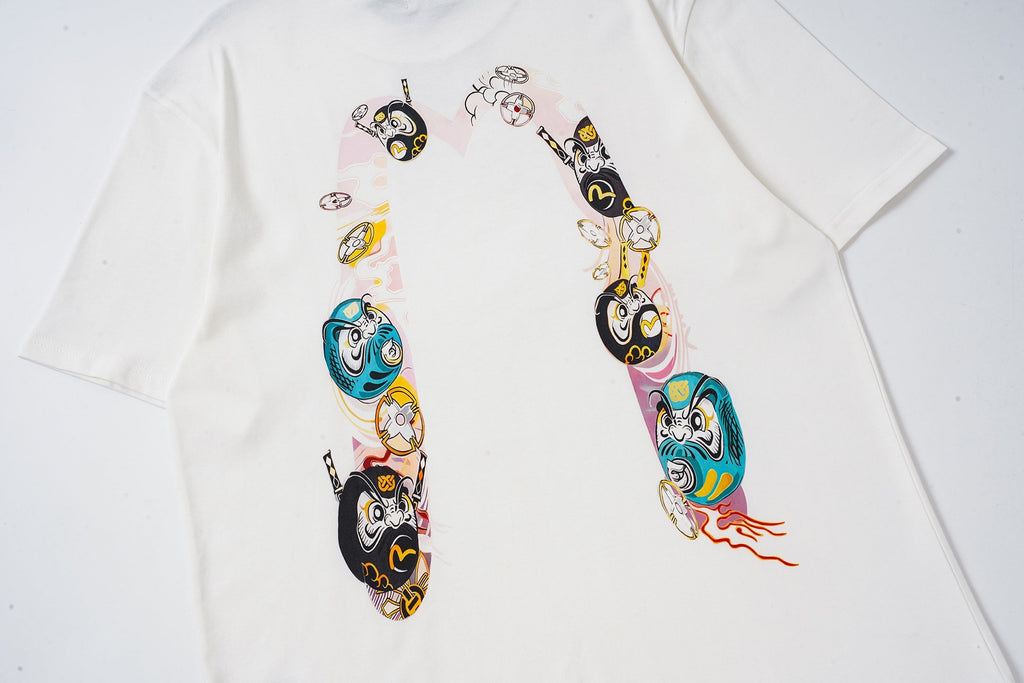EVISU "Daruma Big M" Print Short-Sleeve T-Shirt