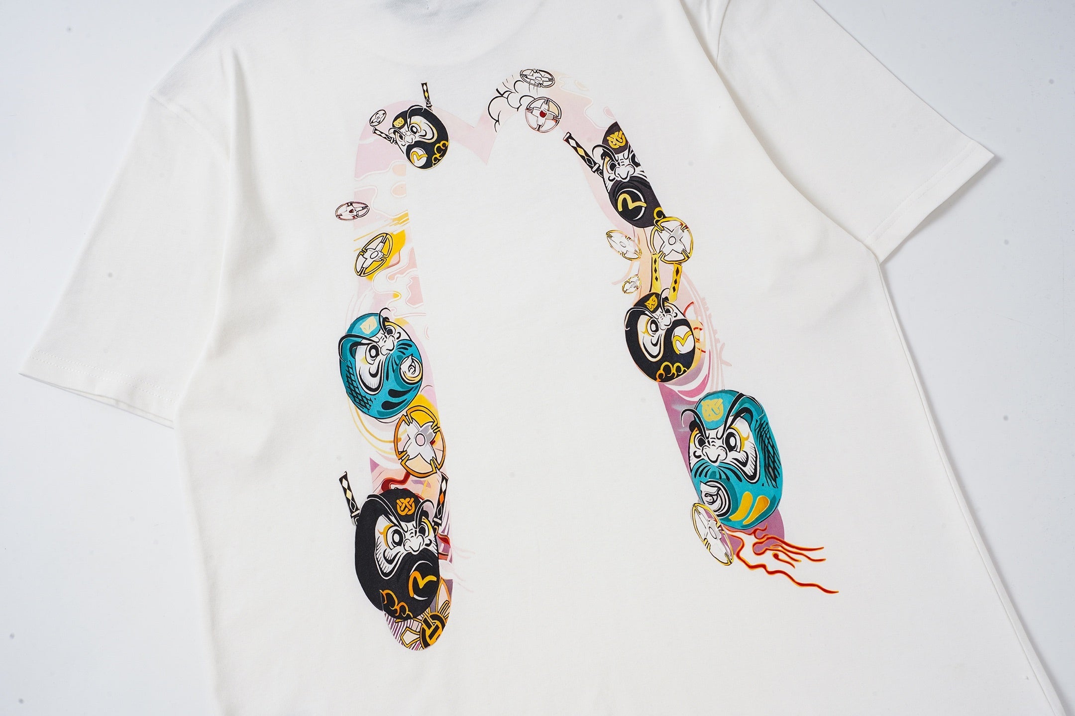 EVISU "Daruma Big M" Print Short-Sleeve T-Shirt