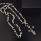Chrome Hearts Large Baroque-Style Cross Necklace