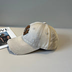 Chrome Hearts-Style Distressed, Ripped Baseball Cap
