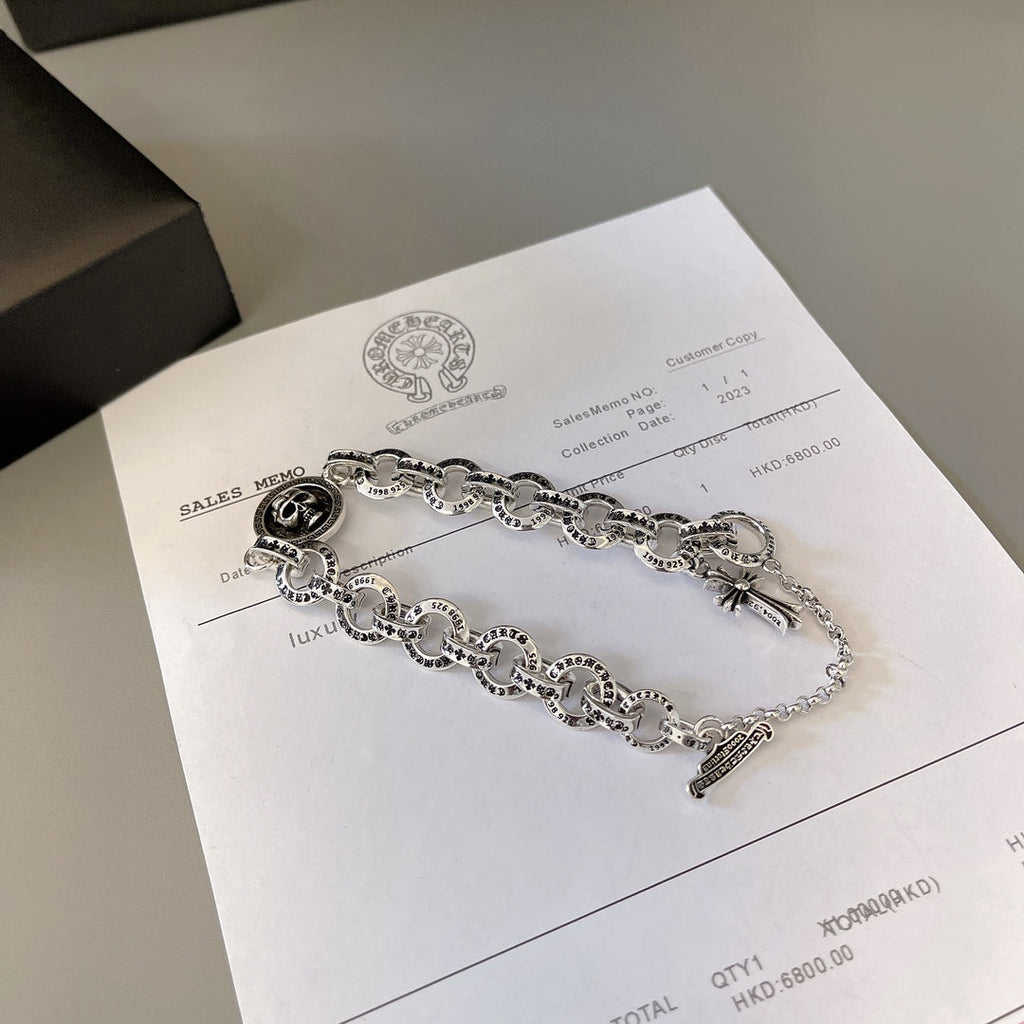 Chrome Hearts "Letter Ring + Cross Fleur" Themed Bracelet