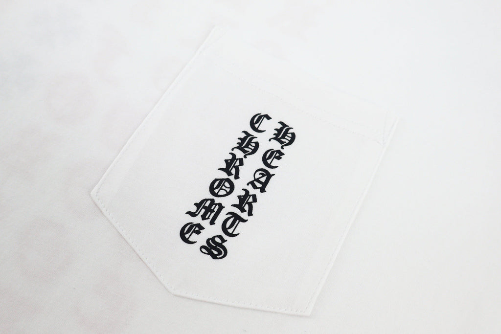 Chrome Hearts California F*ck You Pocket T-Shirt - White Tee with Pink Gothic Print