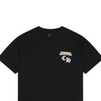 Chrome Hearts Style Gold & White Chest Logo T-Shirt - Black Cotton Streetwear Tee