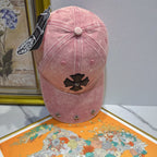 Chrome Hearts Pink Washed, Distressed Baseball Cap