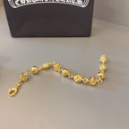Chrome Hearts 22K Gold Dice Cross Bracelet