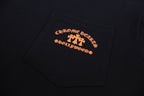 Chrome Hearts Hollywood Triple Cross Pocket T-Shirt - Black Tee with Orange Logo Print