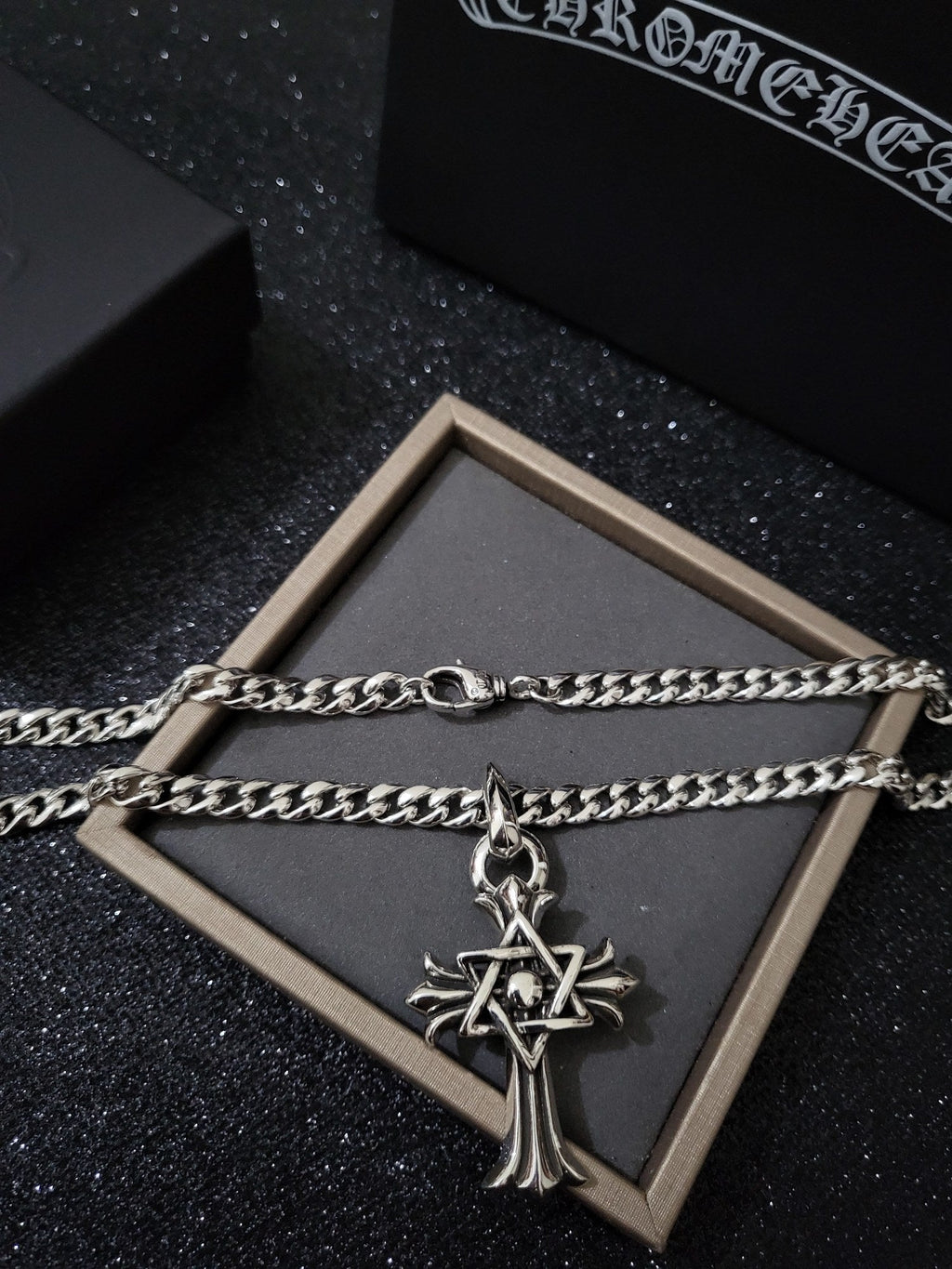 Chrome Hearts Star of David Cross Necklace