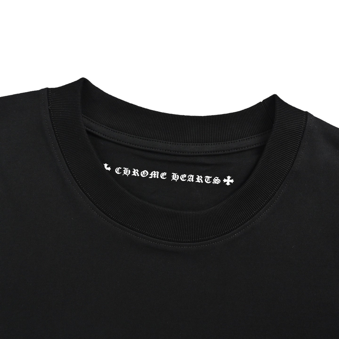 Chrome Hearts 2026 SS Horseshoe Logo Pocket T-Shirt - Black Unisex Cotton Tee with Gothic & Floral Details
