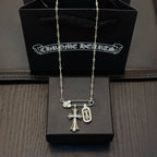 Chrome Hearts Pin Double-Pendant Necklace