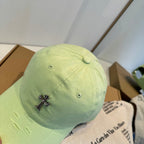 Chrome Hearts Light Green Washed & Distressed Baseball Cap