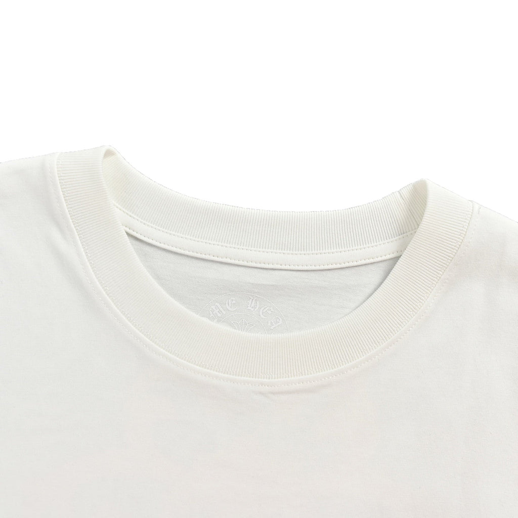 Chrome Hearts 2026 SS Gothic Monogram Pocket T-Shirt - White Unisex Cotton Tee with Dagger & Cross Motif