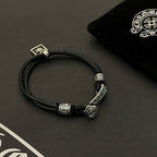 Chrome Hearts Double-Layer Leather Bracelet
