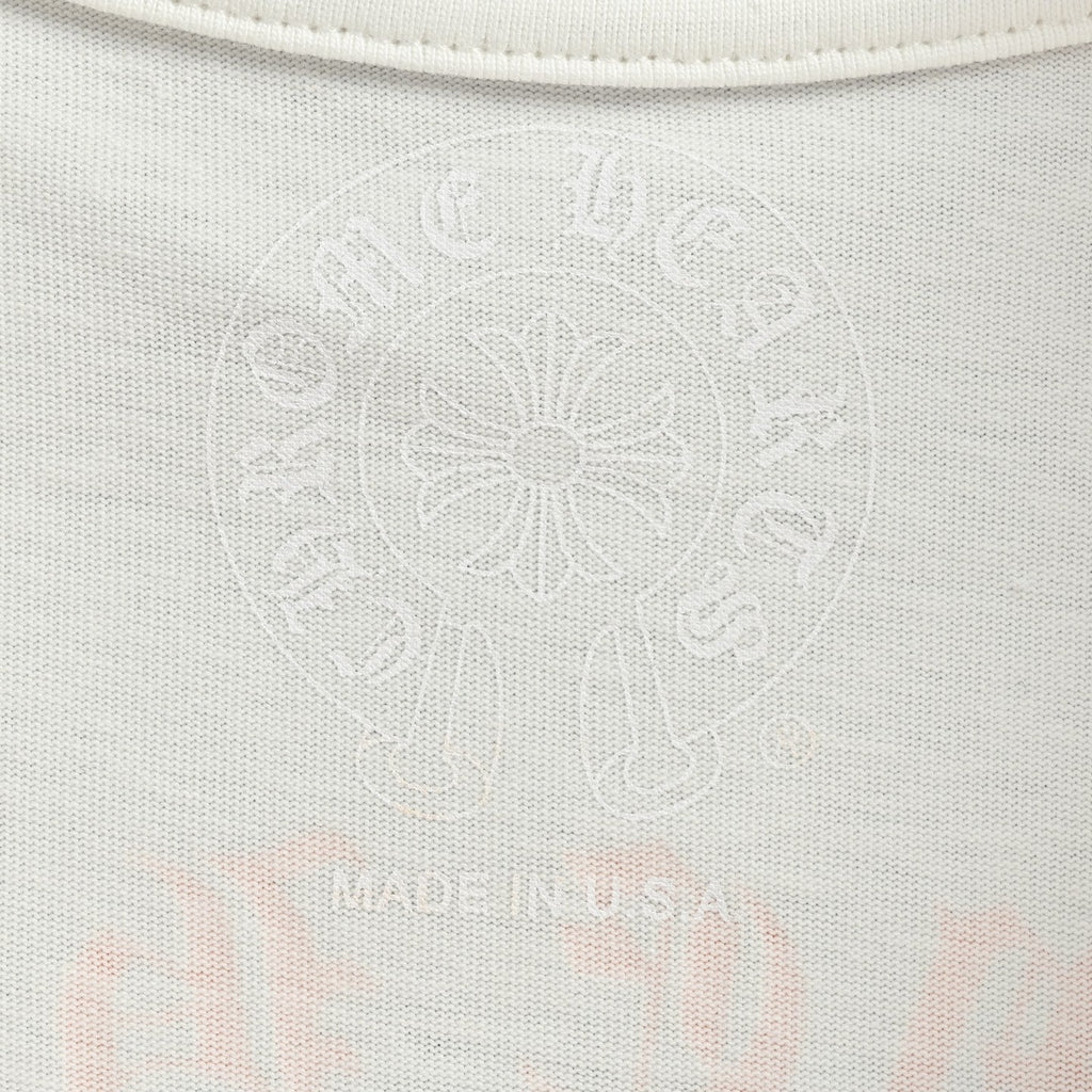 Chrome Hearts 2026 SS Hollywood Triple Cross Pocket T-Shirt - White Unisex Cotton Tee with Orange Gothic Logo