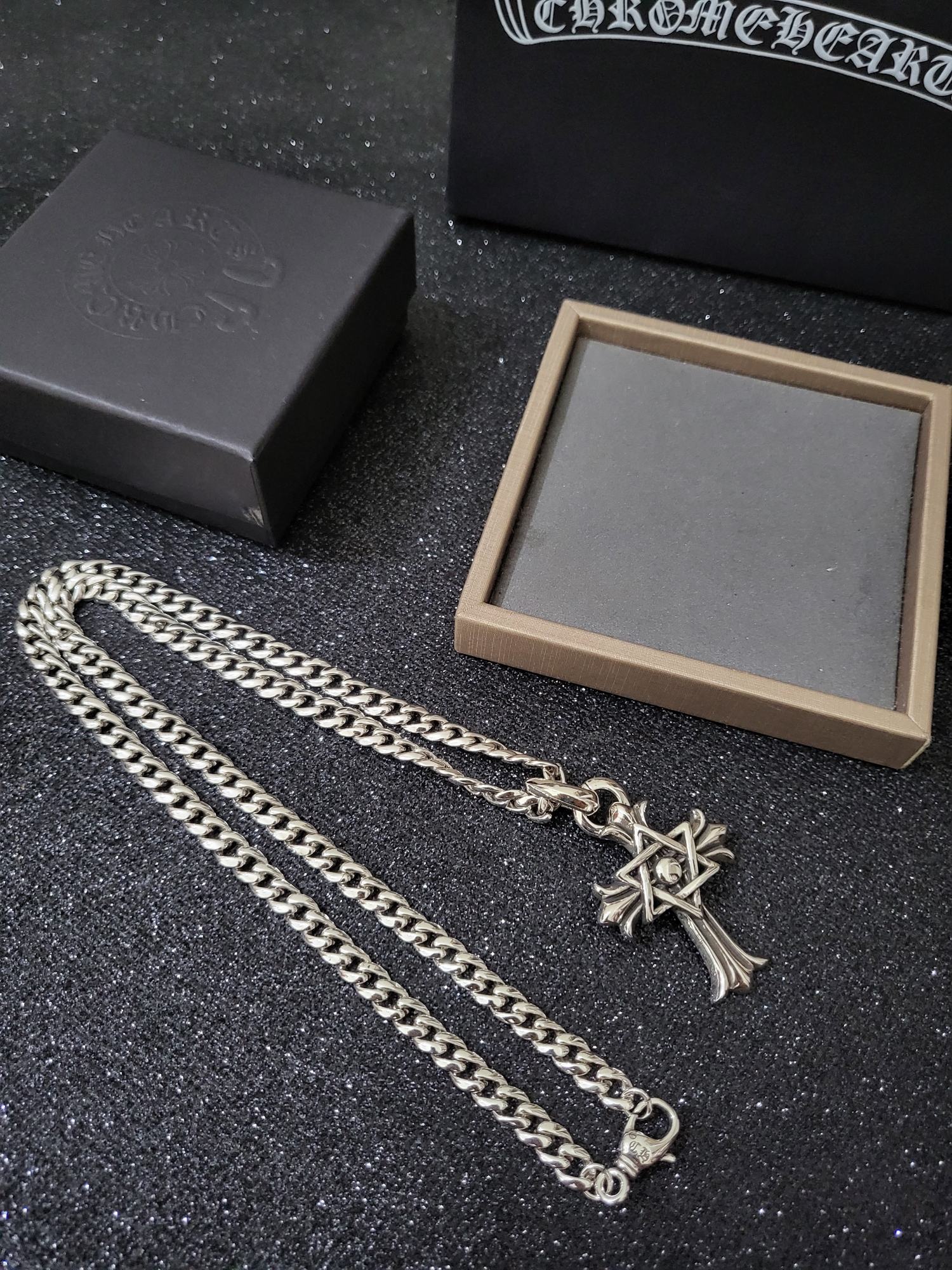 Chrome Hearts Star of David Cross Necklace