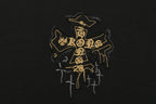 Chrome Hearts Style Black T-Shirt with Gold Cross Graphic and Bottom Logo - Premium Cotton Streetwear Tee