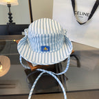 Chrome Hearts Blue and White Striped Bucket Hat