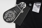 Chrome Hearts Style Horseshoe Cross T-Shirt - Embroidered Back Print, Vintage Wash Cotton Streetwear Tee
