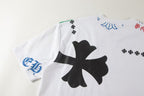 Chrome Hearts 2026 SS Multi-Graphic Logo T-Shirt - White Unisex Cotton Streetwear Tee with Cross & Floral Motifs