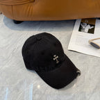 Chrome Hearts Black Washed, Distressed Soft-Top Baseball Cap