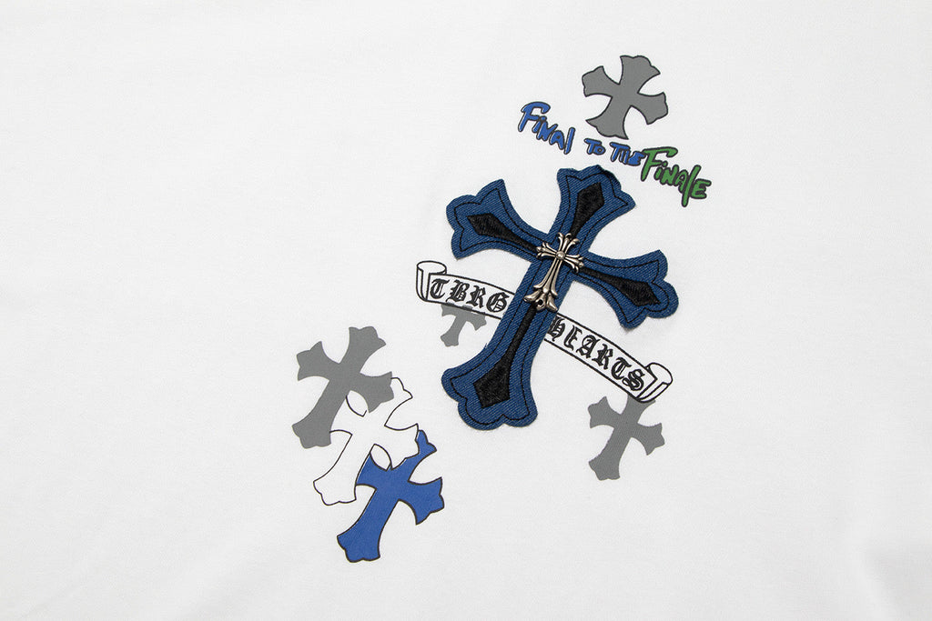 Chrome Hearts White "Final to the Finale" Multi-Cross Embroidered T-Shirt