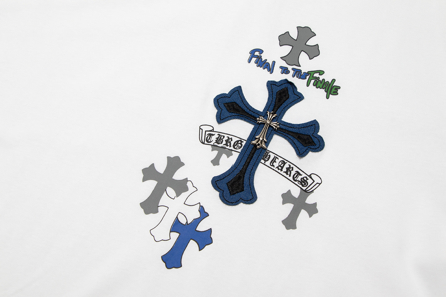 Chrome Hearts White "Final to the Finale" Multi-Cross Embroidered T-Shirt
