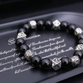 Chrome Hearts Black Onyx Beaded Bracelet