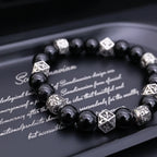 Chrome Hearts Black Onyx Beaded Bracelet