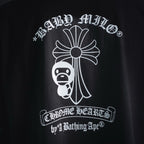BAPE x Chrome Hearts Collaboration Baby Milo Cross T-Shirt - Black Streetwear Tee