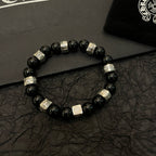 Chrome Hearts Black Onyx Beaded Bracelet