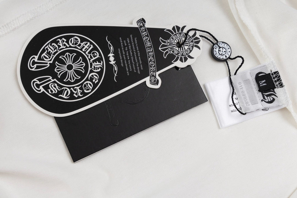 Chrome Hearts 2026 SS Pink Embroidered Cross T-Shirt - White Unisex Cotton Tee with Gothic Logo