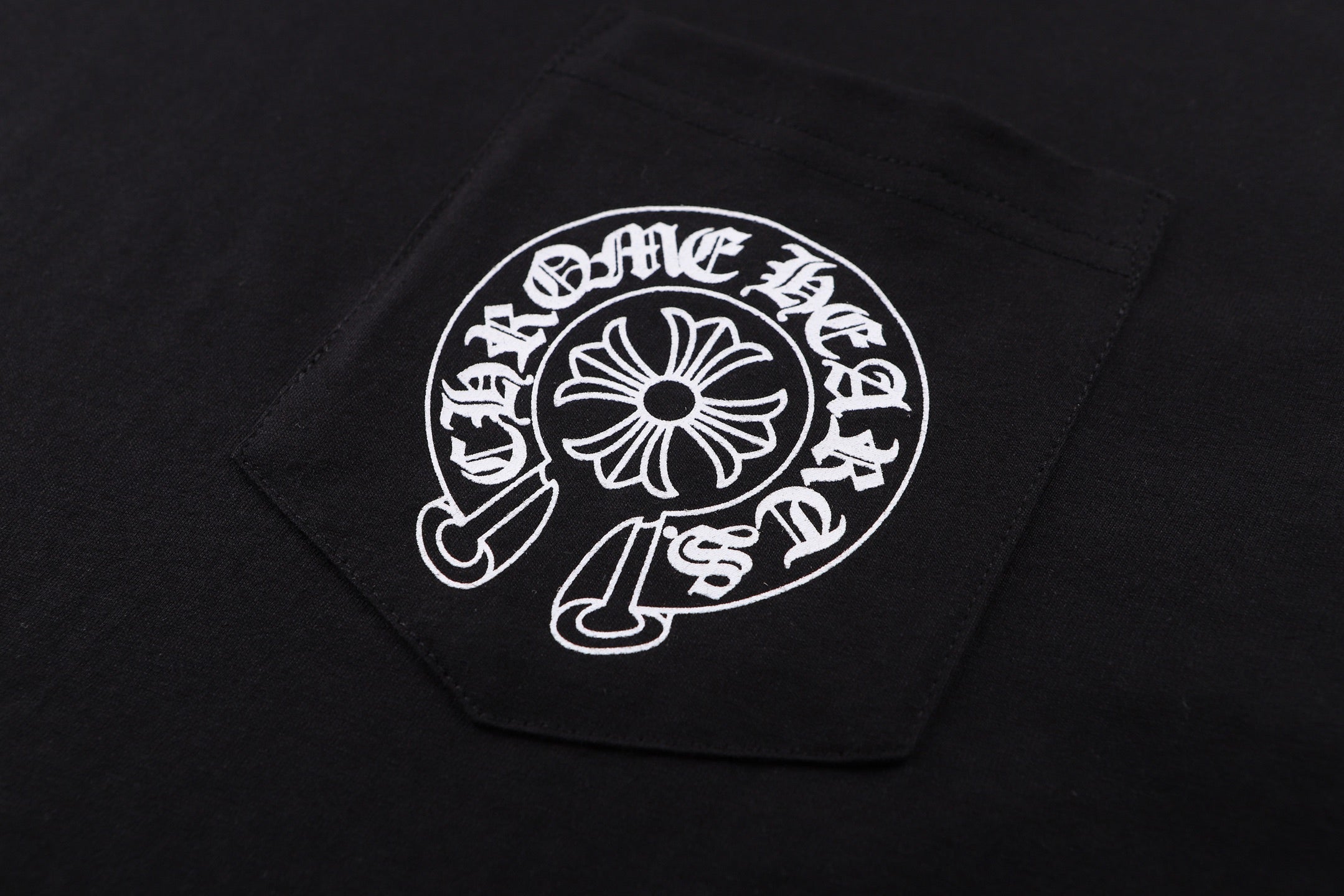 Chrome Hearts Miami Horseshoe T-Shirt - Black Pocket Tee with Iconic Back Print