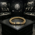 Chrome Hearts 22K Gold and Diamond-Set Cross Bracelet