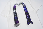 EVISU Black Short-Sleeve T-Shirt with Large "M" Print