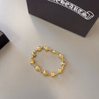 Chrome Hearts 22K Gold Dice Cross Bracelet