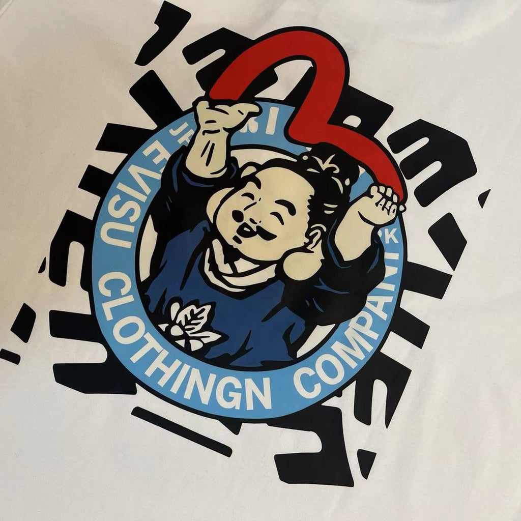 EVISU Brand "God of Fortune Holding the M" T-Shirt
