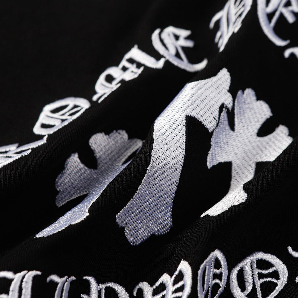 Chrome Hearts Triple Cross Hollywood T-Shirt - Black Classic Tee with White Logo