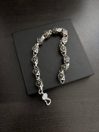 Chrome Hearts 925 Silver Vintage-Style Distressed Dice Bracelet