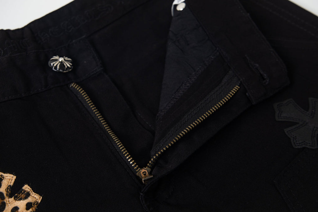 Chrome Hearts "Leopard-Print Cross Patch" Cargo Jeans