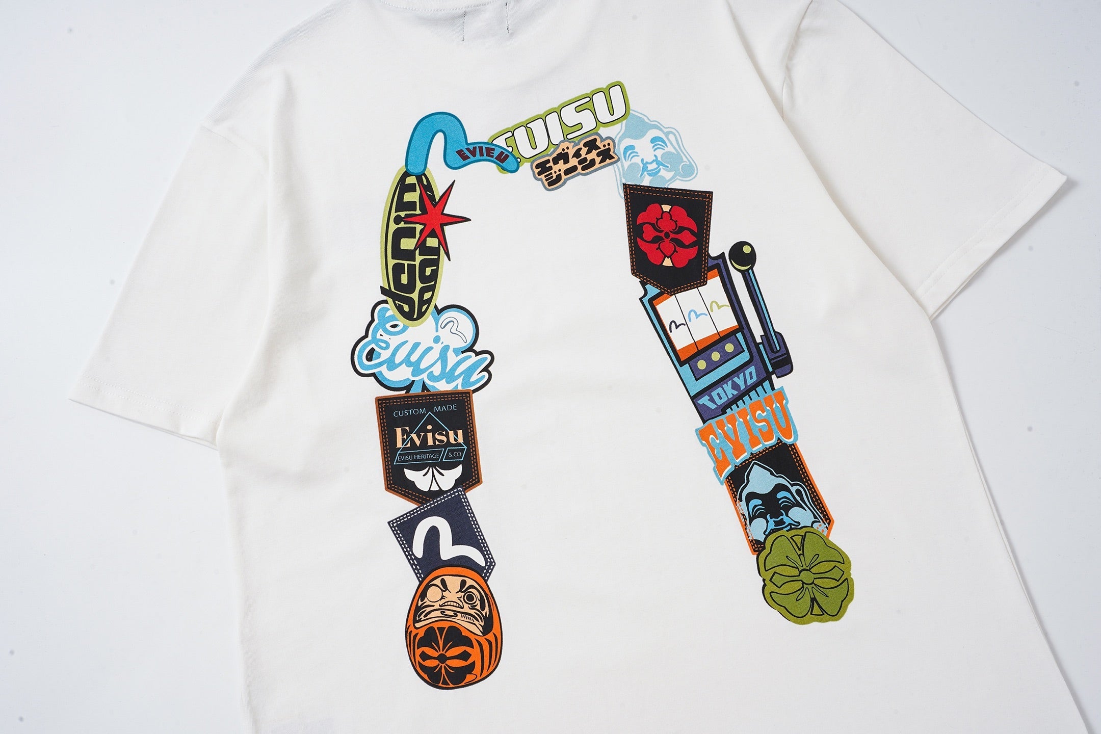EVISU Daruma "Big M" Print Short-Sleeve T-Shirt