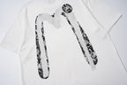 EVISU Black Daruma & Large "M" Print Short-Sleeve T-Shirt