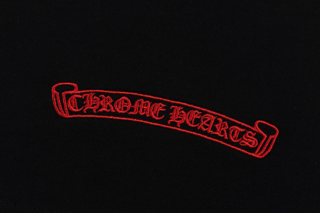 Chrome Hearts 2026 SS Multi-Color Embroidered Cross T-Shirt - Black Unisex Cotton Tee