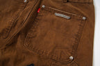 Chrome Hearts-Style Brown Cargo Pants with Cross Patches
