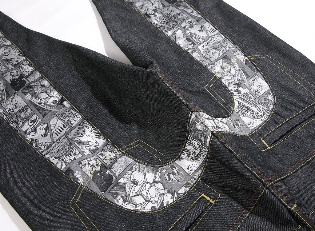Evisu Men's Manga Comic Print Jeans – Raw Denim Japanese Streetwear